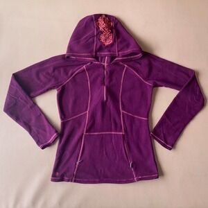 Athleta Fleece Pullover hoodie with embroidered details. Size XS